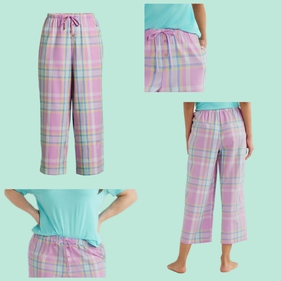 🌻🌻🆕Joyspun Cropped Woven Pajama Pants - NEW - Picture 2 of 8